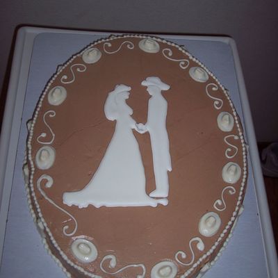 Carla And Paul's Classy Cowboy Rehearsal Dinner Cake--Top View