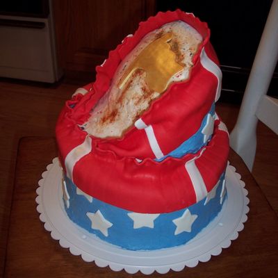 Topsy Turvy Fourth Of July Cake