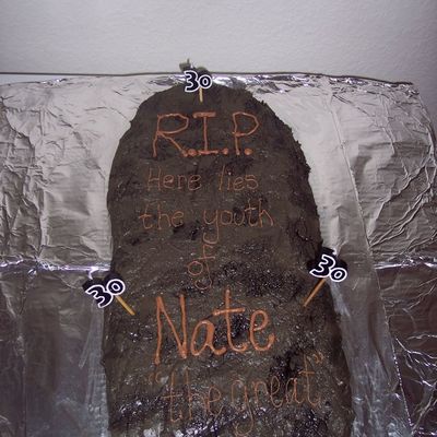 Nate's Tombstone Birthday Cake