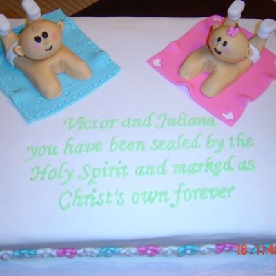 Christening Cake For Twins