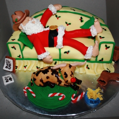 Napping Cowboy Santa