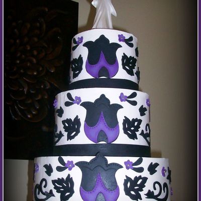 Black And Purple Wedding Cake