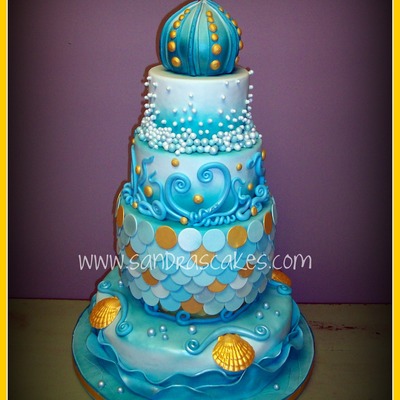 Ocean Theme Wedding Cake