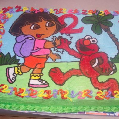 Dora/elmo Birthday Cake