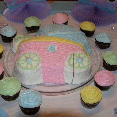 Baby Shower Cake And Cupcakes