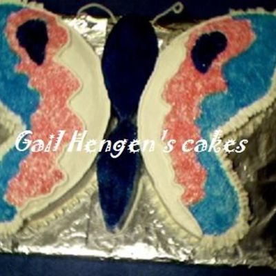 My First Free Hand Butterfly Cake