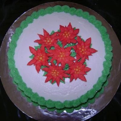 Pointsettia Cake
