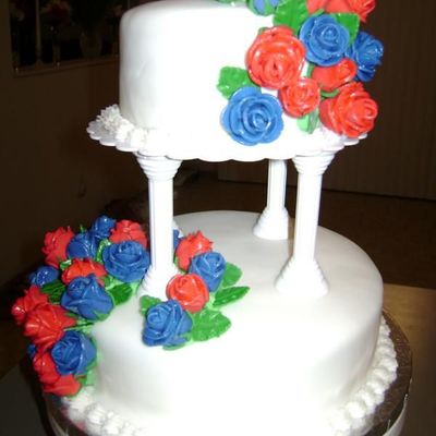 Red, White & Blue Wedding Cake