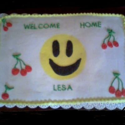 Smiley Cake With Cherries