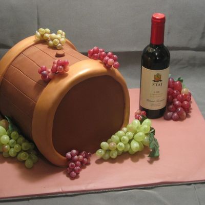 Wine Barrel Birthday Cake