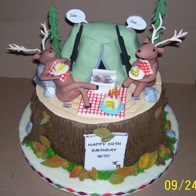 Deer Hunting Birthday Cake