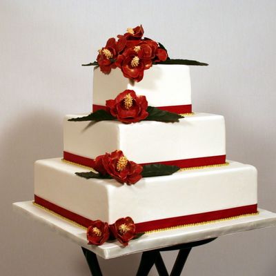 Maroon Magnolia Cake