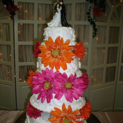 Closer View Pink & Orange Wedding
