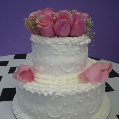Small Pink Wedding Cake
