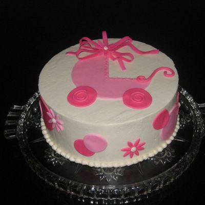 Pink Pram Baby Shower Cake