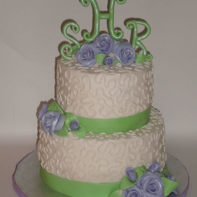 Purple And Green Wedding Cake