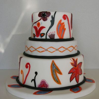 Hand-Painted Wedding Cake
