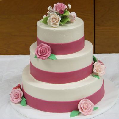 Pink And Fuschia Wedding Cake
