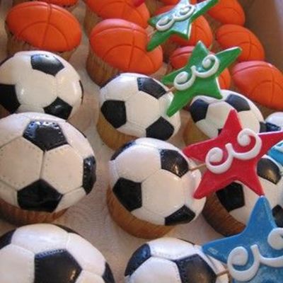 Soccer (Football) And Basketball Cupcakes