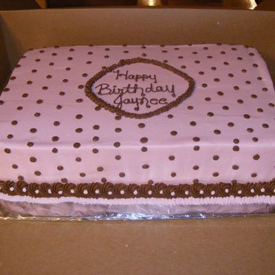 Pink & Brown Polka Dot Cake