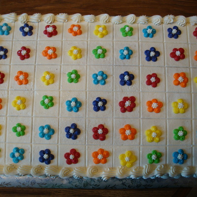 Retirement Sheet Cake, Colorful Flowers