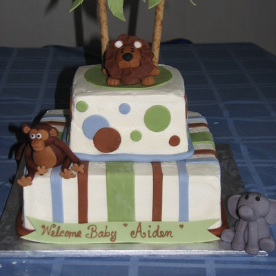 Jungle Themed Baby Shower Cake
