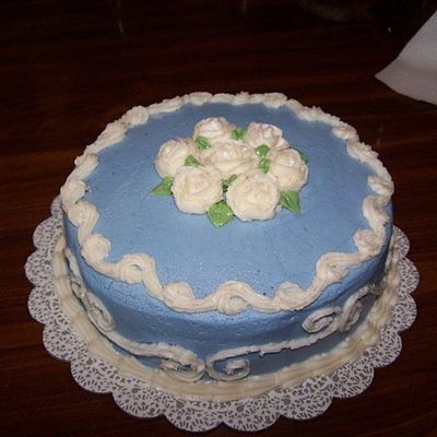 Blue Anniversary Cake