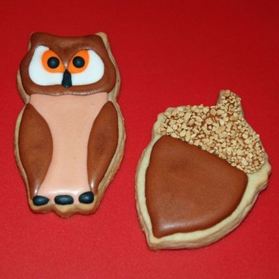 Owl And Acorn Cookies