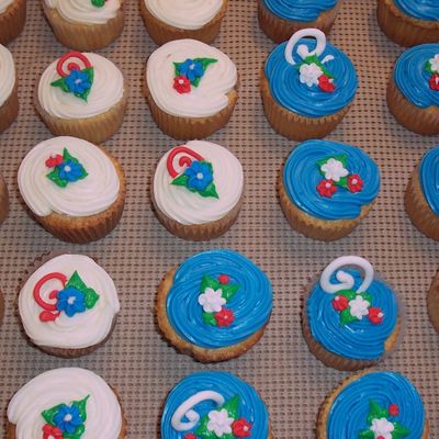 Blue And White Cupcakes