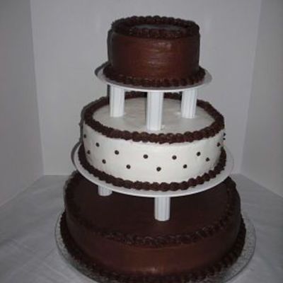Chocolate And White Tiered Wedding Cake