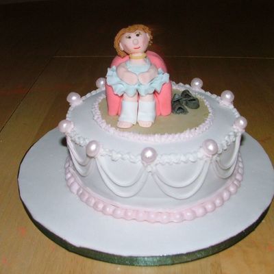 Hand Modelled Birthday Cake - Little Girl In Plaster Cast For Physio...