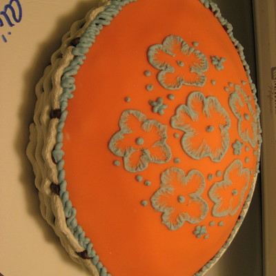 Apricot Basketweave With 'embroidery' Work