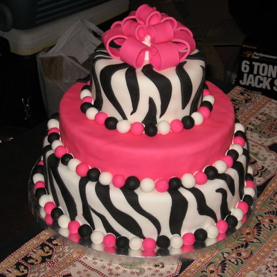 Bat Mitzvah Zebra Cake