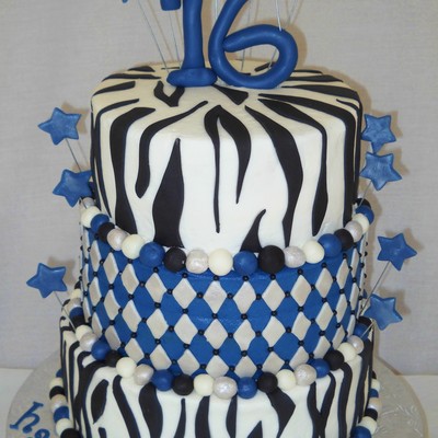 Sweet 16 Zebra Stripe Cake