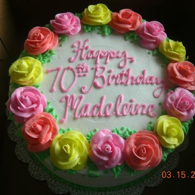 Birthday Cake With Buttercream Roses