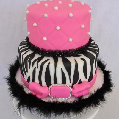 Hot Pink & Zebra Cake