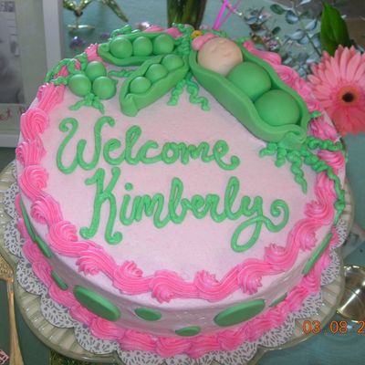 Sweet Pea Theme Baby Shower Cake