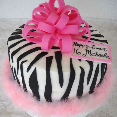 Sweet 16 Zebra Stripe Cake