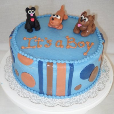 Baby Boy Shower Puppy Cake