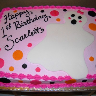 Girl Ghost Halloween Dots Cake