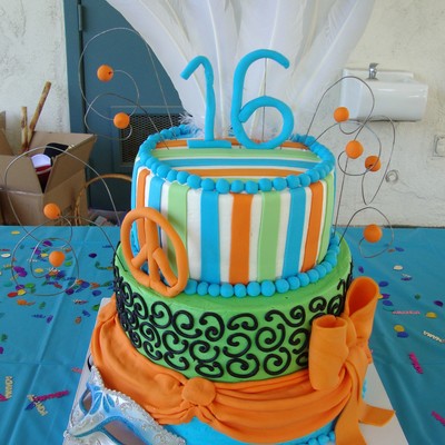 3 Tier Sweet 16 Cake