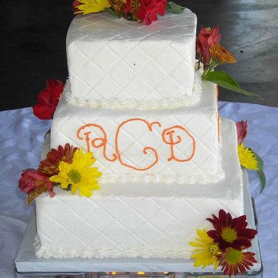 Square Buttercream Wedding Cake