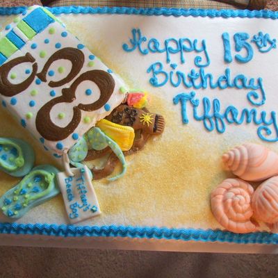 Beachy Birthday Cake