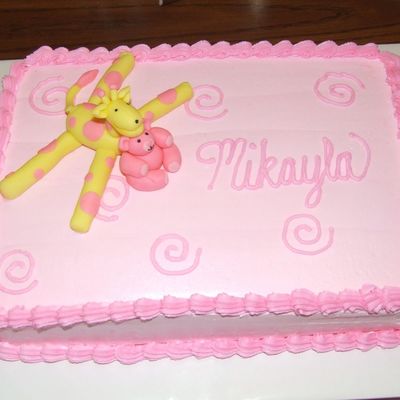 Fondant Giraffe & Bear Baby Shower Cake