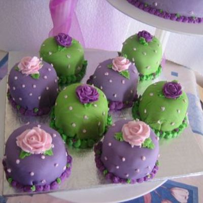 Purple And Green Mini Cakes