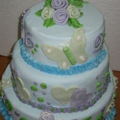 Top View Of "butterflies And Flowers"