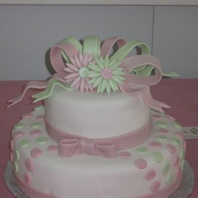 Pink & Green Batmitzvah Cake