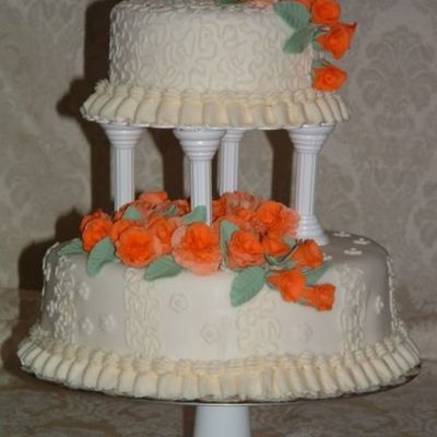 Peach Rose Tiered Cake