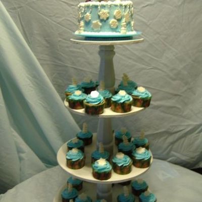 Snowflake/ice Skating Cupcake Tree