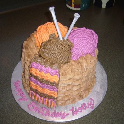 Knitting Basket Cake